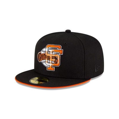San Francisco Giants Gorra | New Era MLB Double Logo 59fifty Fitted Cap Mexico - Negros